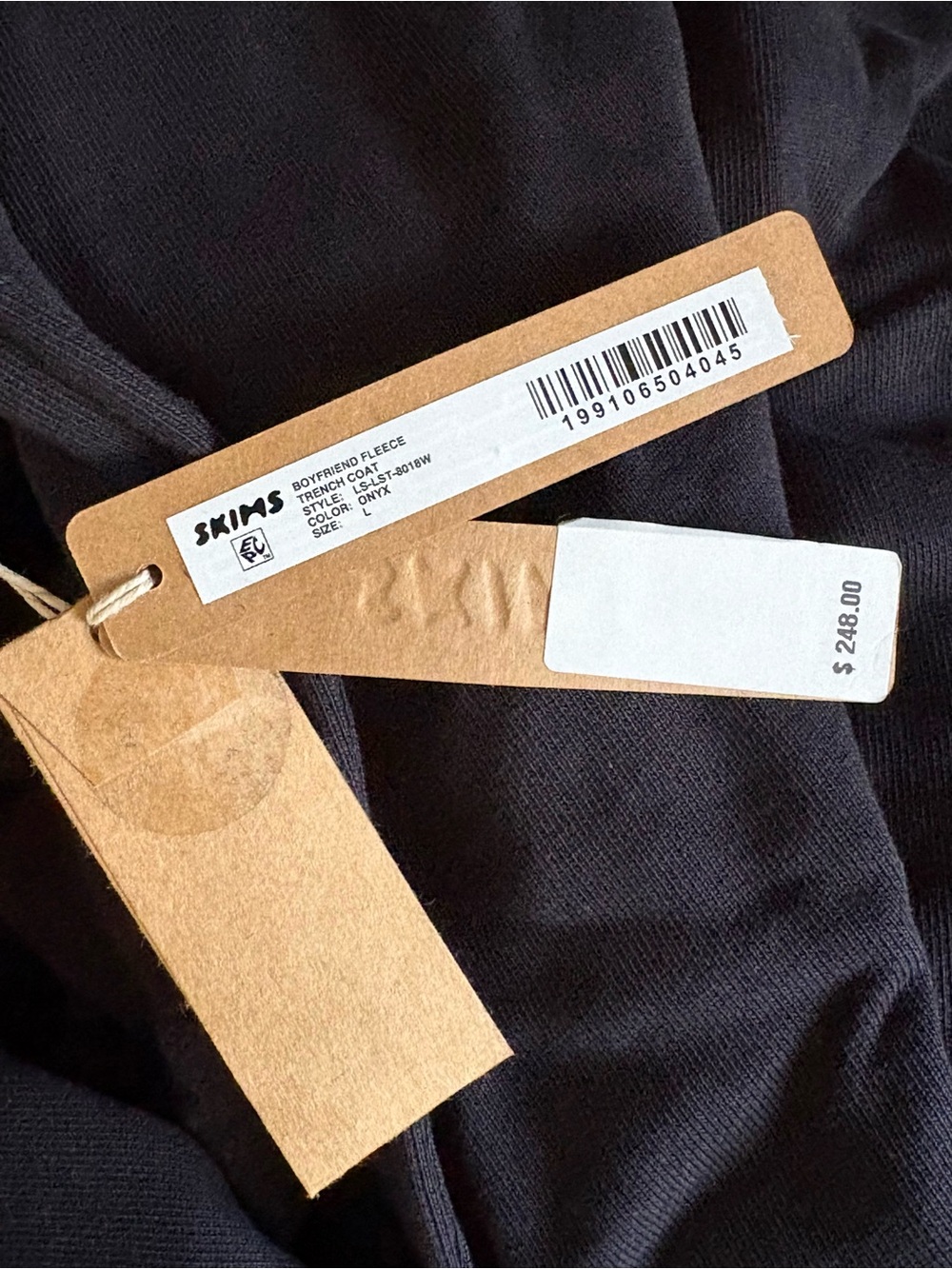 Skims Kim Kardashian Women’s Boyfriend Fleece Trench Coat L New with Tags! - Picture 6 of 6